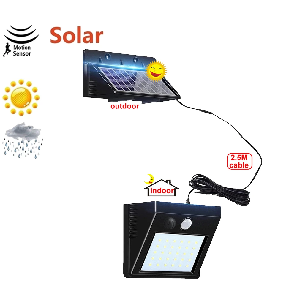 

1/4pcs 3 Models Dimmable Solar Lamp PIR Motion Sensor Solar Light 30 LED Outdoor Garden Yard Path Wall Lamp indoor home security