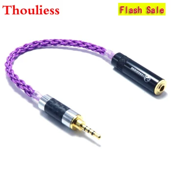 

Thouliess HIFI 2.5mm TRRS Balanced Male to 3.5mm Stereo Female Audio Adapter Sivler Plated Cable For AK240 AK380 AK320 DP-X1