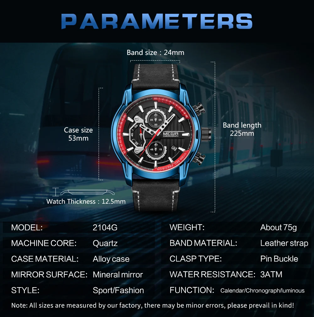 MEGIR, модные брендовые новые кварцевые мужские часы с кожаным ремешком, хронограф, спортивные наручные часы, мужские часы, Relogio Masculino, Reloj Hombre