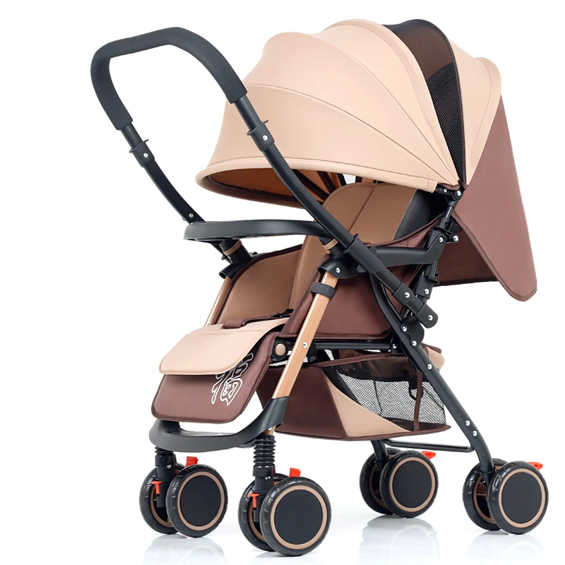 

baby stroller can lie down and fold four wheels shock absorbent baby stroller