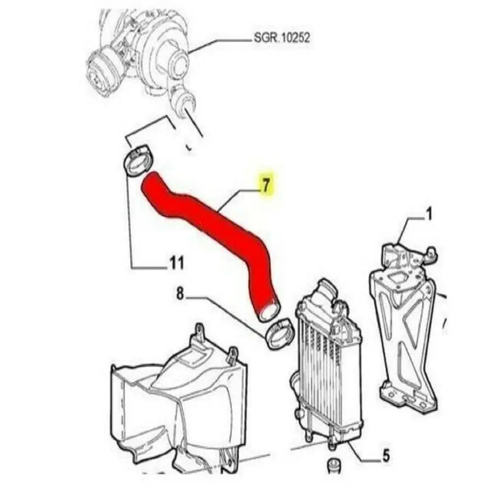 Нижняя интеркулер EGR Boost силиконовый шланг Turbo труба для Alfa Romeo 147 156 159 50516355 51709470 60680251 60676953