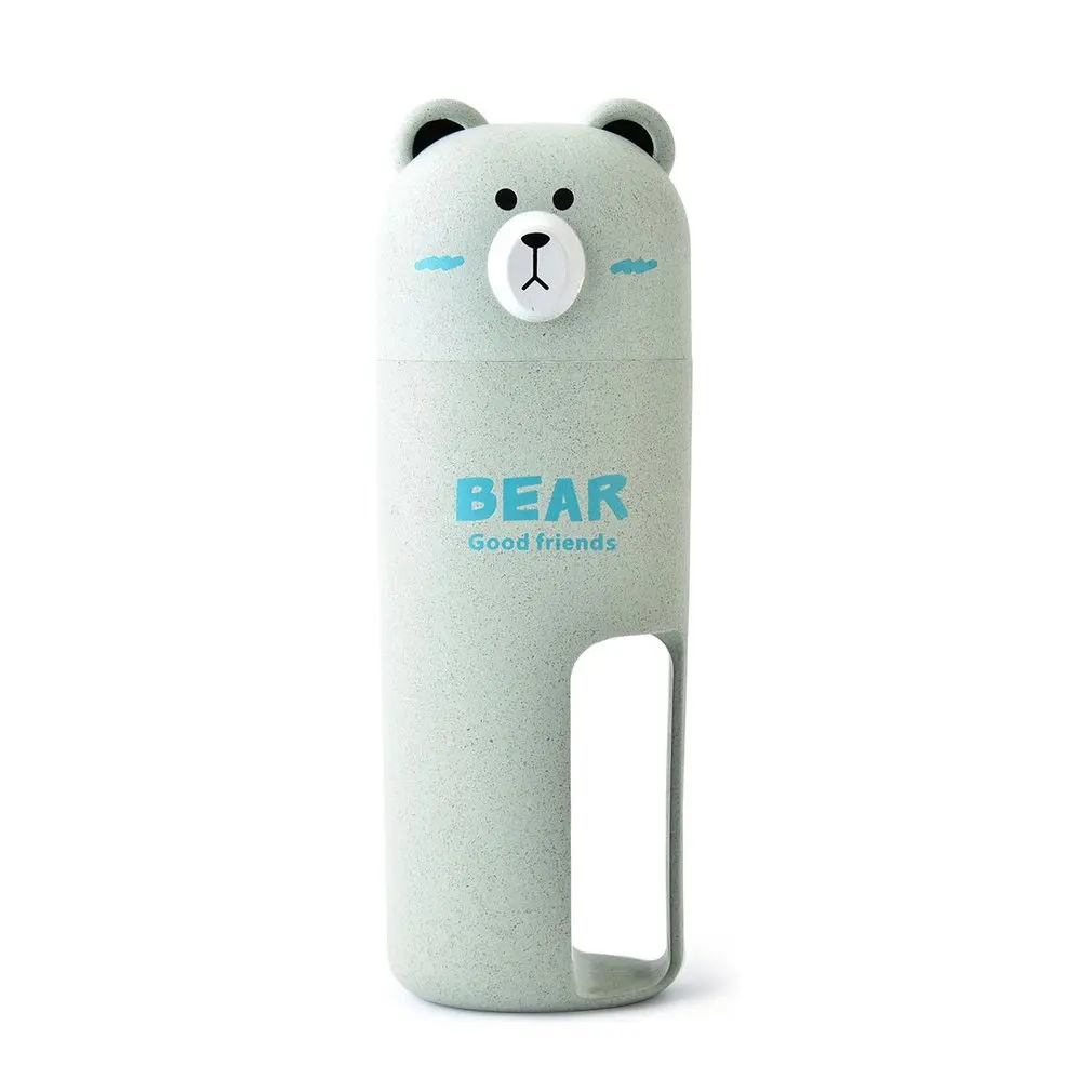 Creative Cartoon Bear Toothbrush Case Set Toothpaste Holder Portable Wash Organizer Cup With 2Pcs Tooth Brush For Traveling Creative Cartoon Bear Toothbrush Case Set Toothpaste Holder Portable Wash Organizer Cup With 2Pcs Tooth Brush For Traveling