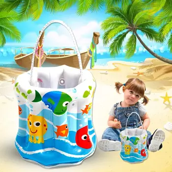 

Inflatable Bucket Transparent Bottom Submerged Beach Toys Inflatable Bucket Pool Toy For Underwater Observation