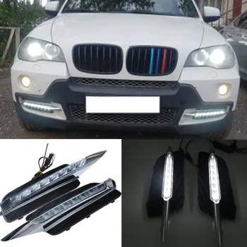 

Car flashing 2Pcs DRL For BMW X5 E70 2007 2008 2009 2010 Daytime Running Lights Daylight Car LED Fog Head Lamp Light Cover