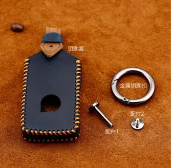 

Handmade Car Genuine Leather Key Holder Case For Volvo XC90 XC60 S90 2018 Smart Key Cover 2018 2019 Accessories