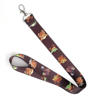 

New cartoon baby yoda Key Chains Neck Strap Keys Camera ID Card Lanyard