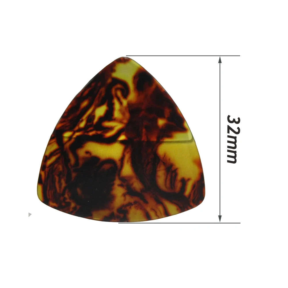 100pcs Rounded Triangle Celluloid Guitar Picks Plectrums Brown Tortoise 0.71mm 0.96mm