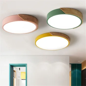 

Modern Nordic LED Ceiling Lights for Bedroom Colorful lamp Round thin plafondlamp Lighting lamparas de tech YY01