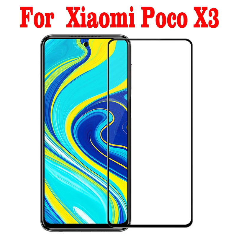 2 шт 3D полное закаленное стекло для Xiaomi Poco X3 покрытие 9H пленка Взрывозащищенная