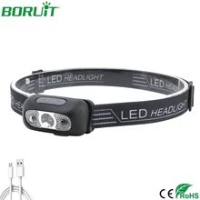 

BORUiT Mini IR Sensor XP-G2 LED Headlamp 4 Light Modes Outdoor Flashtorch USB Rechargeable Portable Lighting