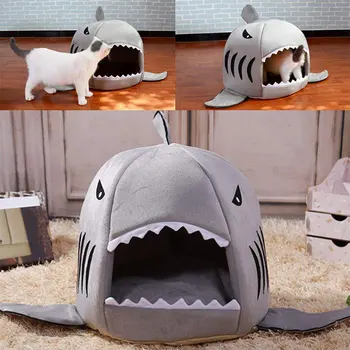 

Dog House Shark Pet Bed High Quality Cotton Material For Large Dogs Warm Sofa Small Dog Cat House Indoor soft Kennel XS-L Size