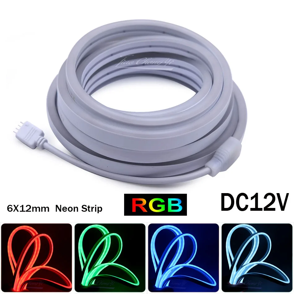 RGB Neon lights 6x12mm 3535 96LEDs/m Flexible Tape Ribbon LED Strip Light DC12V IP67 Waterproof Silicone Tube 1m-5m