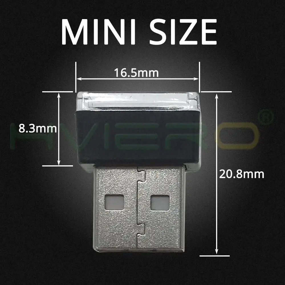 Мин Авто USB светодиодный атмосферный светильник декоративная лампа авто