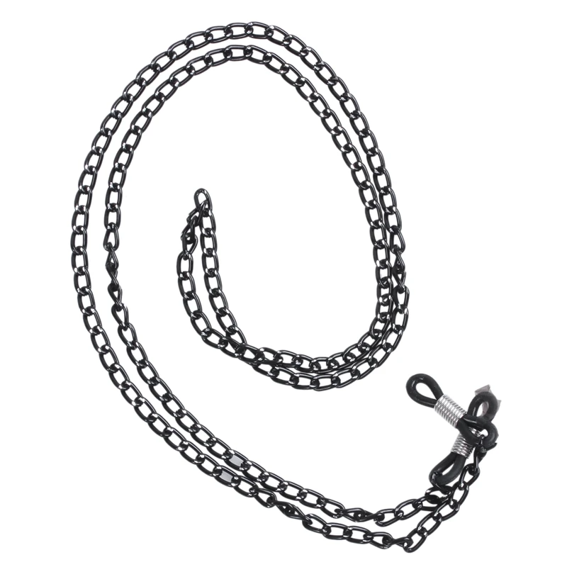 

NEW- Fashion Black Metal Sunglasses Eyeglass Chain Adjustable Ends Glasses Holder Retainer