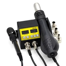 8858D+ Портативный двойной цифровой дисплей электрические паяльники+ фена лучше SMD паяльная станция модернизированная 8586 8858 8586D