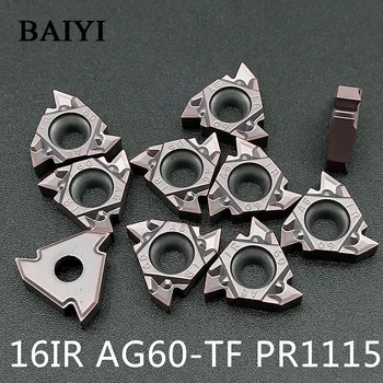 

10pcs 16IR AG60-TF PR1115 threaded lathe tools carbide inserts 16IR AG60 cutting tools turning tools Thread Turning Tool