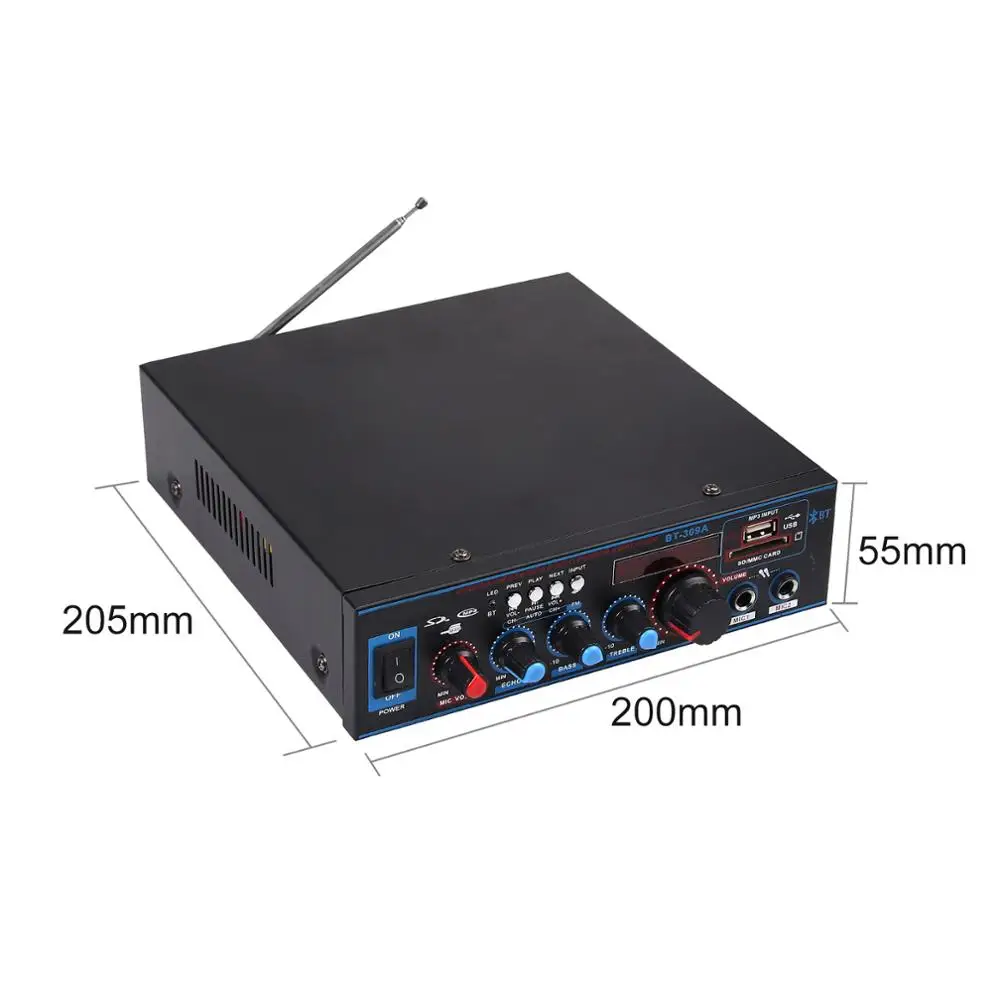 Neoteck цифровой Bluetooth стерео аудио усилитель 800 Вт Hi-Fi аудиоусилитель FM SD радиомикрофон для автомобиля дома с пультом дистанционного управления