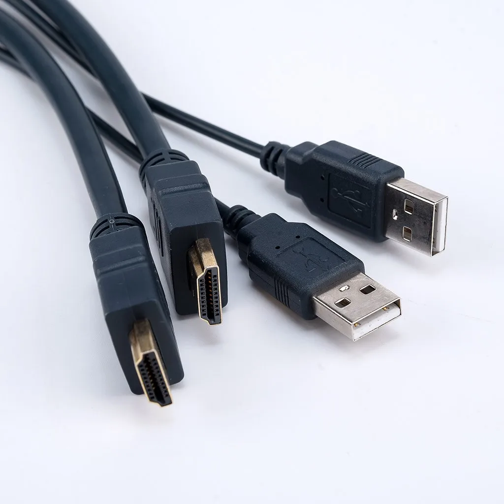 Feniors KVM переключатели 2 портовый USB HDMI переключатель для двух мониторов настольная