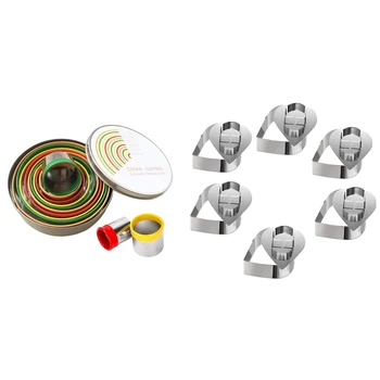 

18 Pcs Circular Stainless Steel Porous Tart Cake Molds Cake Rings Cake Mousse Mold, 12 Pcs Round & 6 Pcs Heart Shaped