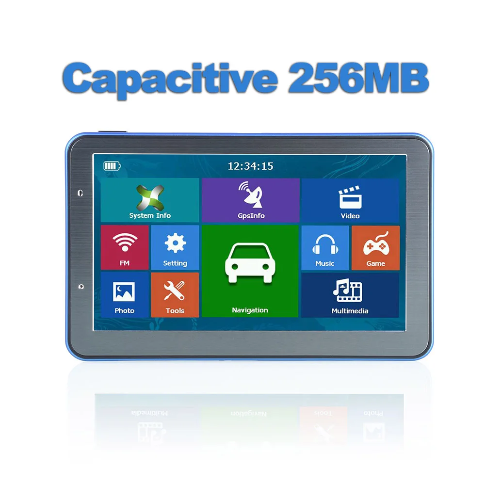 712 Катарина " HD 8G 256MB емкостный автомобильный gps-навигатор FM Bluetooth AVIN последняя Европа карта грузовик gps навигаторы - Размер экрана, дюймов: Capacitive 256MB