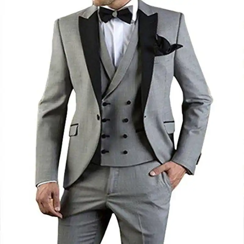 Popular Groom Tuxedos One Button Light Grey Peak Lapel Groomsmen Best Man Suit Wedding Mens Suits Jacket Pants Vest 1118 Tailor Made Suits Aliexpress