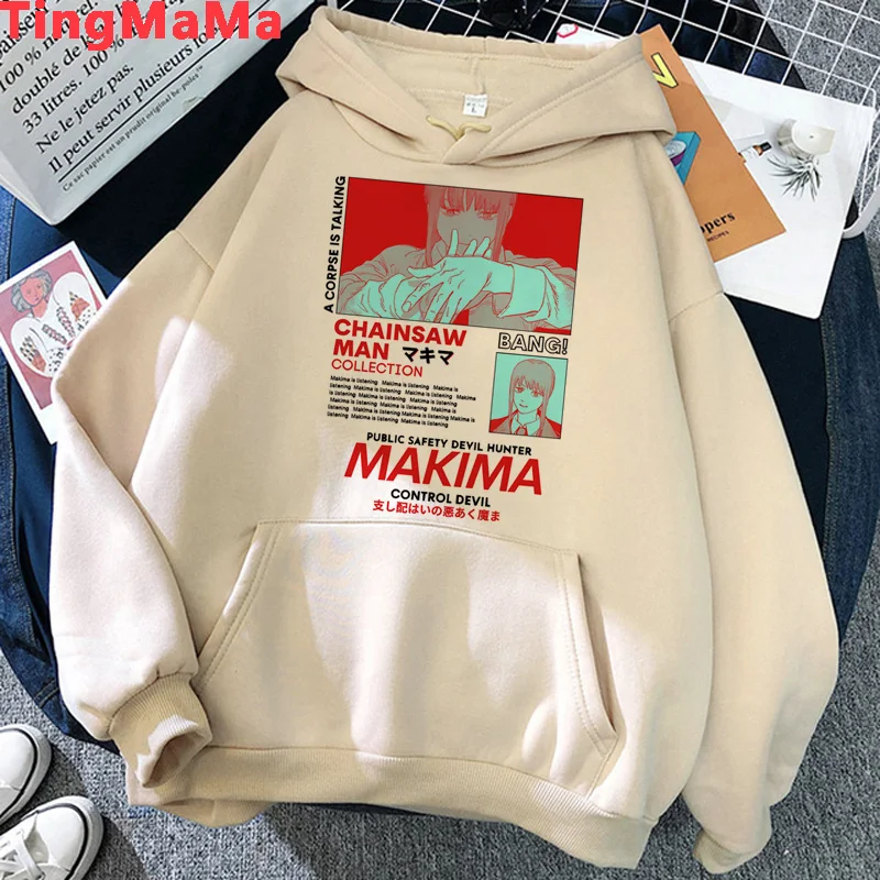 

Chainsaw Man Makima Pochita hoodies male hip hop plus size male clothing plus size