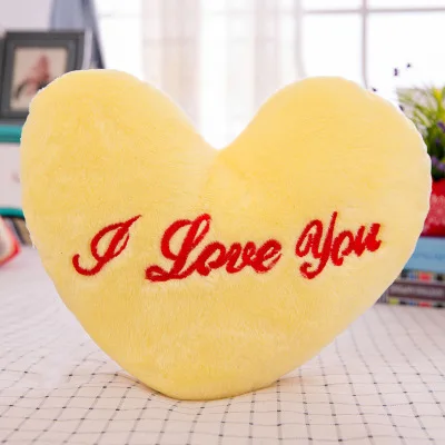 Yellow I Love You VILEAD светодиодный мигающий PP хлопок мягкая плюшевая игрушка Смайлик Подушка для сна декоративные подушки для дивана - Color: Yellow I Love You