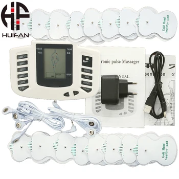 

HUIFAN Therapy Physiotherapy Tens Machine Electrode Pad Pain Relief Pulse Massage EMS Muscle Stimulation with 8 Pads
