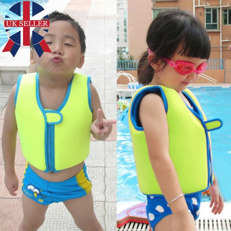Kids Swim Float Vest Swimming Pool Aid Baby Age1-10 Life Jacket Inflatable Sail 