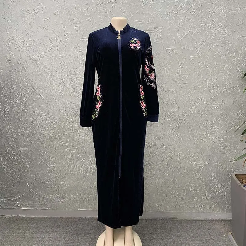 Бархатные африканские платья со стразами для женщин зимняя и весенняя одежда в