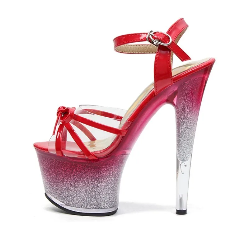 Лидер продаж пикантные женские босоножки на очень высоком каблуке Блестящие