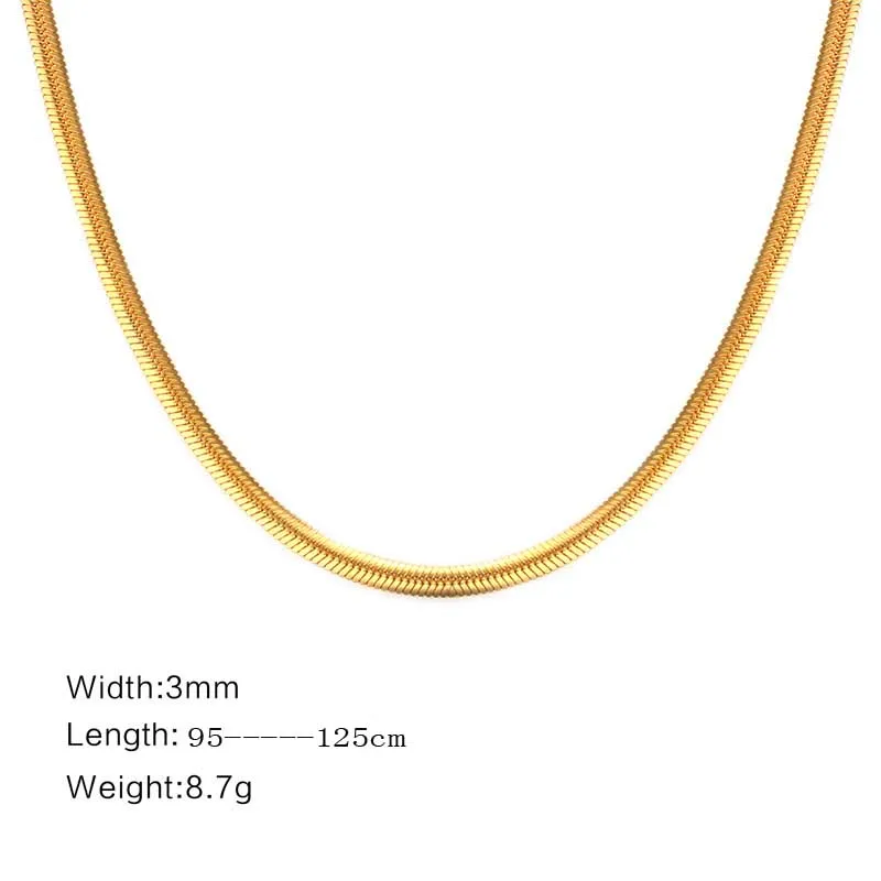 Koop FXM rvs ketting hot verkoop goud kleur populaire enkele vrouwen 3mm Eenvoudige foundation ketting gift vrouwen sieraden