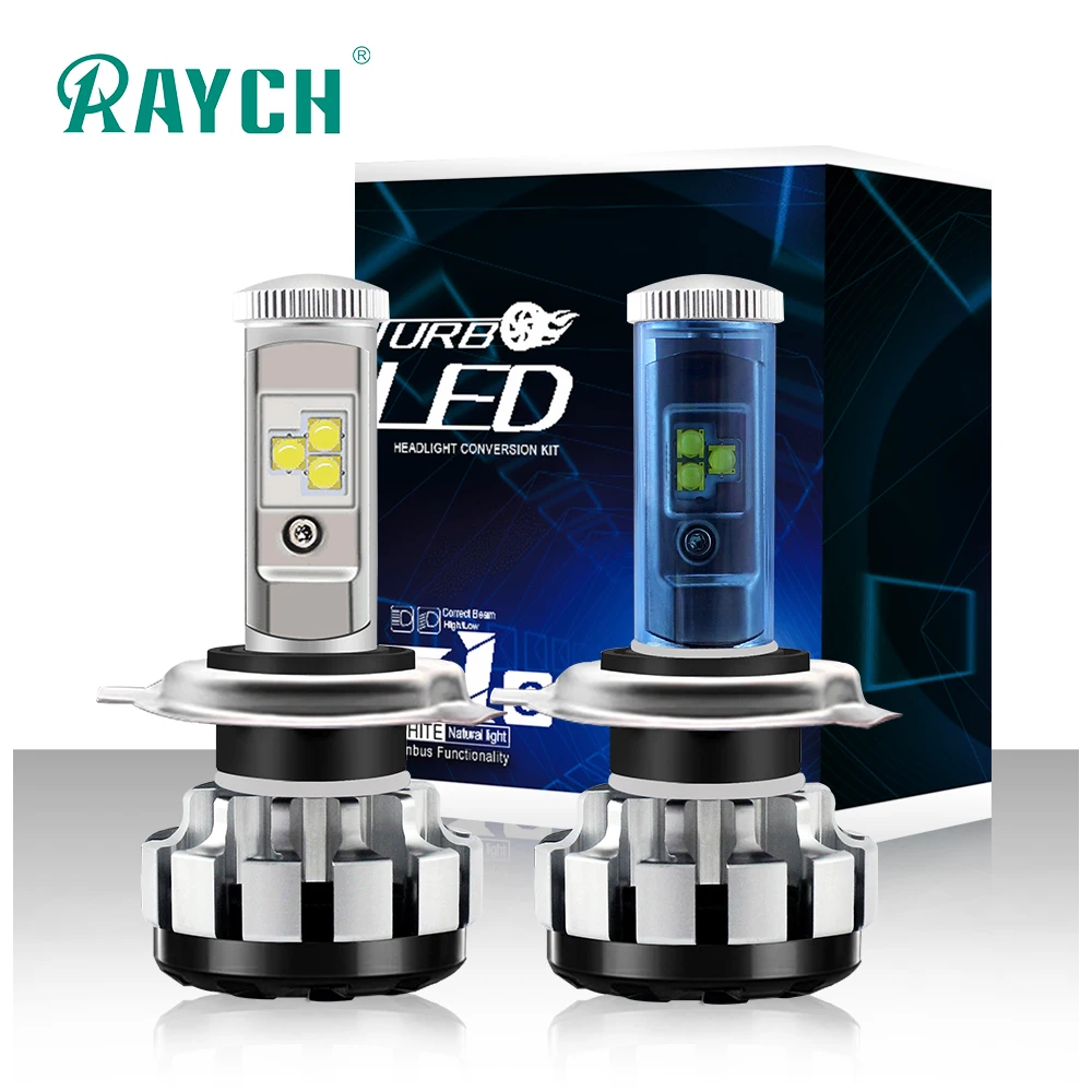 

Raych Canbus EMC T1S LED Headlight Bulbs 6000K Conversion Kit H4 9003 High Low beam 3000K 4300K 6000K 8000K