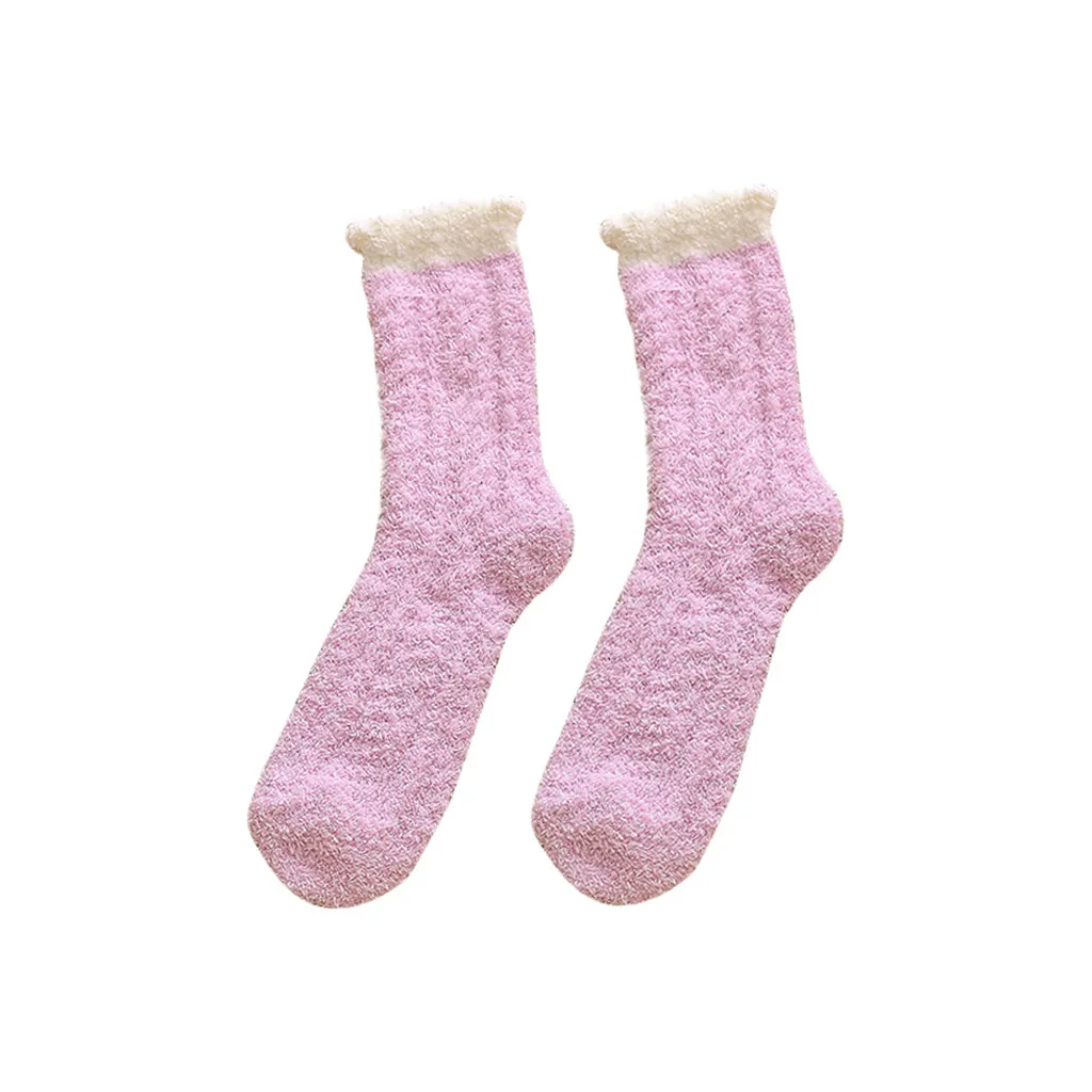 Очень уютные кашемировые носки для мужчин и женщин зимние теплые сон кровать пол дома пушистые# p1 - Цвет: Фиолетовый