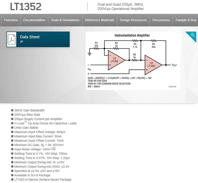 LT1352CN8 LT1352 DIP8 Высокое напряжение низкая мощность высокая скорость операционный усилитель микросхема op amp