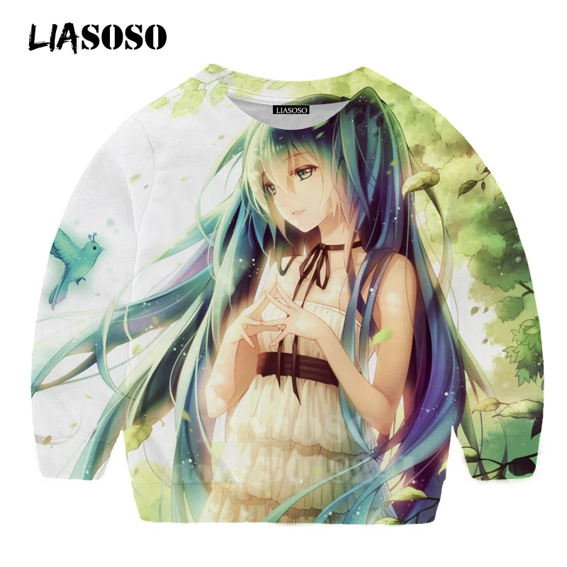 8 LIASOSO детей толстовки 3D принт аниме девочка Hatsune Толстовка Miku в уличном стиле для детей в стиле хип-хоп для мальчиков и девочек; Верхняя детская одежда свитер для подростков B174-2 - Цвет: 8