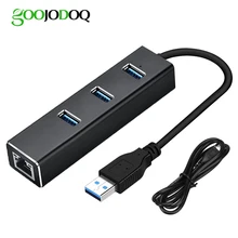 USB Ethernet адаптер 3 порта USB 3,0 концентратор USB к Rj45 Lan сетевая карта для Macbook pro Mac настольный компьютер+ Кабель зарядного устройства микро-usb