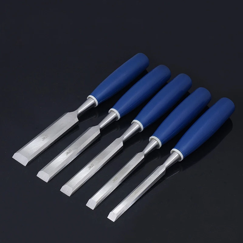 

5pcs 3/8"-1" Woodwork Chisel Set Carpenter Tool Flat Woodworking Chisels CR-V Professional Carving Knife Carving Wood Tools
