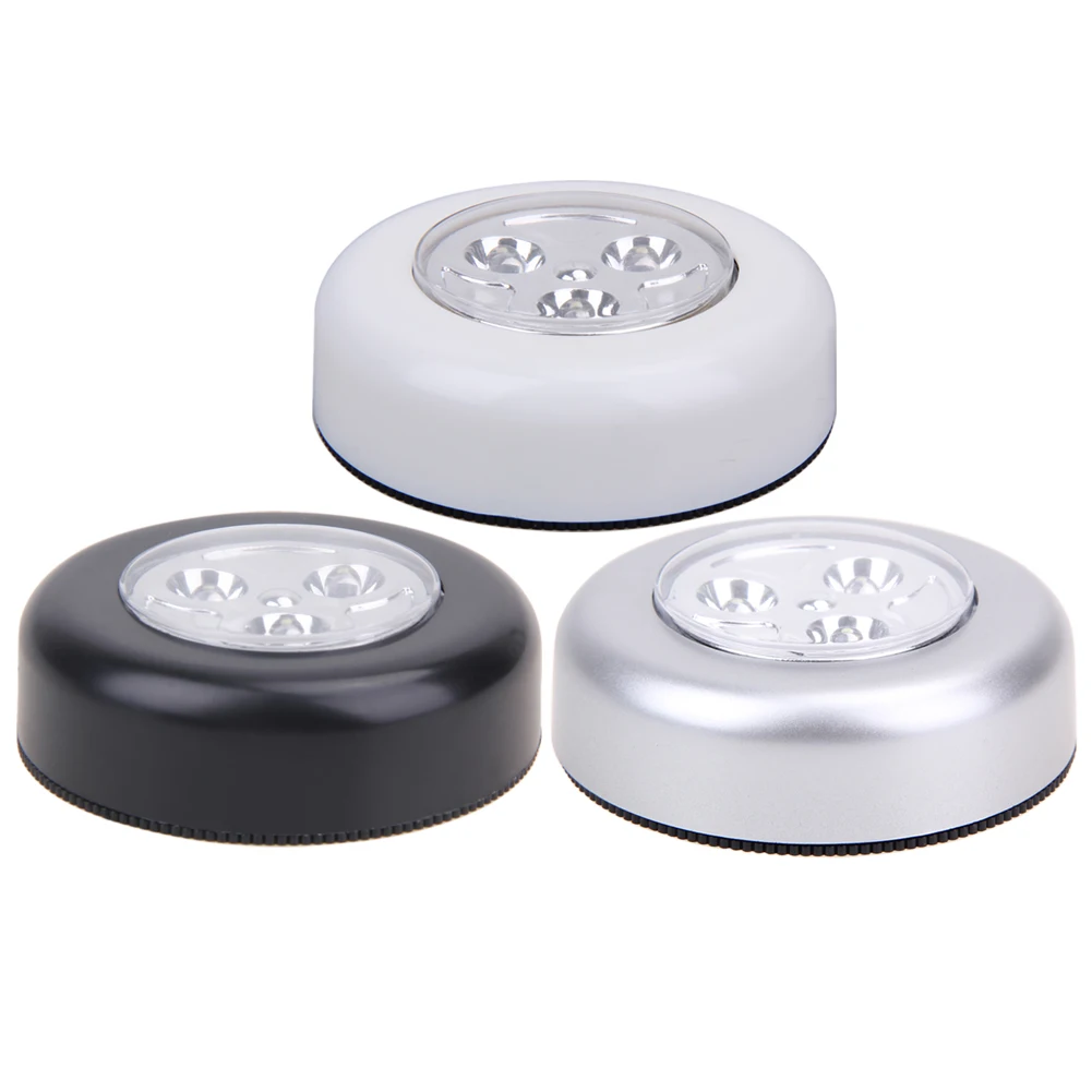 Беспроводной Ночной светильник на 3 светодиодный батарейках сенсорный с нажимом