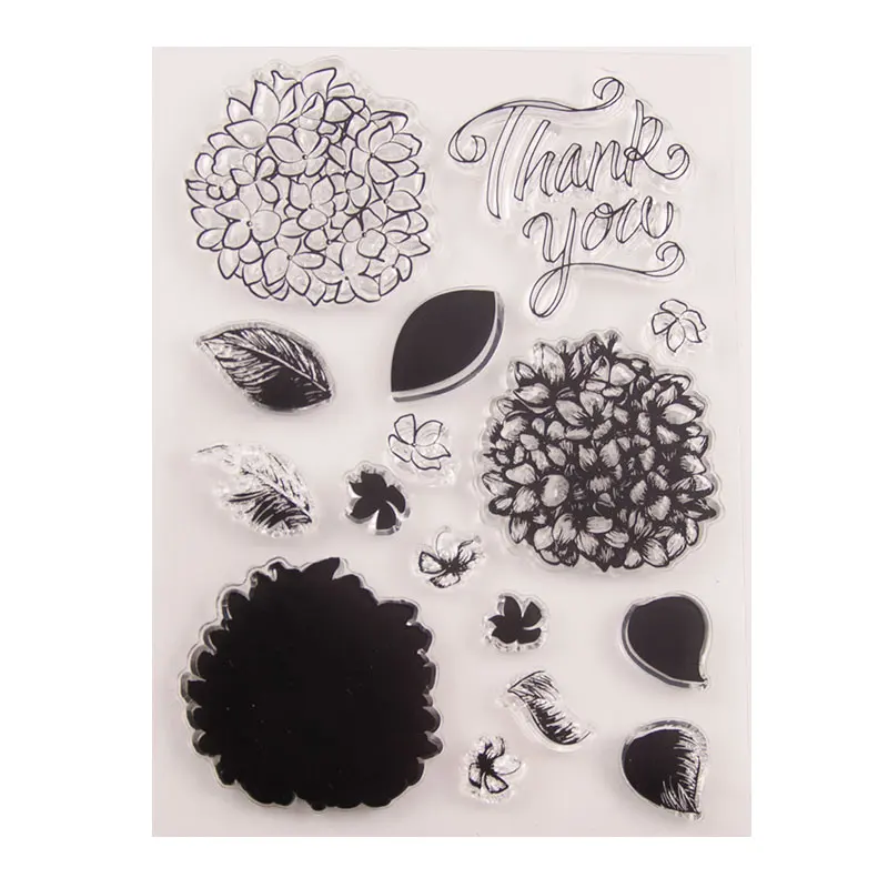 Word Thank You Flower Silicone Stamps DIY Handmade Scrapbooking Photo Album Decor Tools Kids Rubber Soft Stamp | Дом и сад