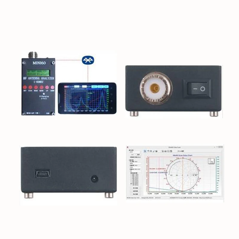ABSF Mini60 Sark100 HF ANT КСВ Антенный Анализатор метр Bluetooth Android APP