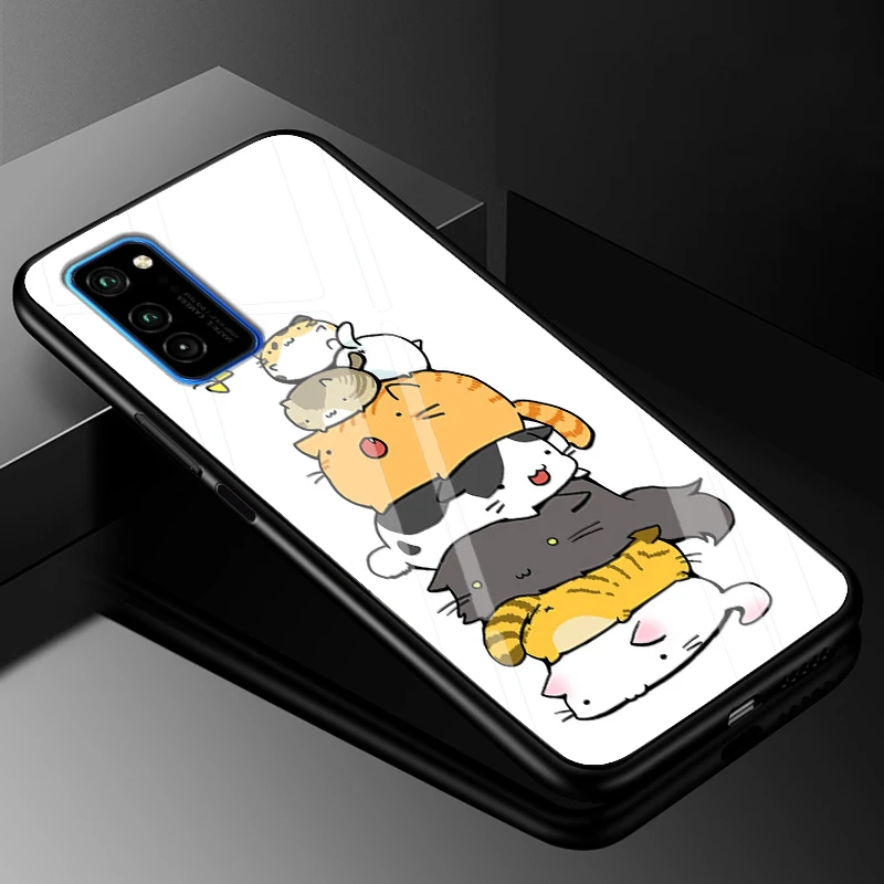 Чехол из поликарбоната для huawei Honor View 30 Pro, пластиковый стеклянный чехол для телефона, черный бампер из ТПУ для huawei Honor View 30 Honor V30 Pro, чехол - Цвет: 18