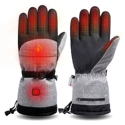 Winter Ski Gloves Men Women Motorcycle Gloves Waterproof Heated Rechargeable Battery Powered Motorbike Racing Riding Gloves