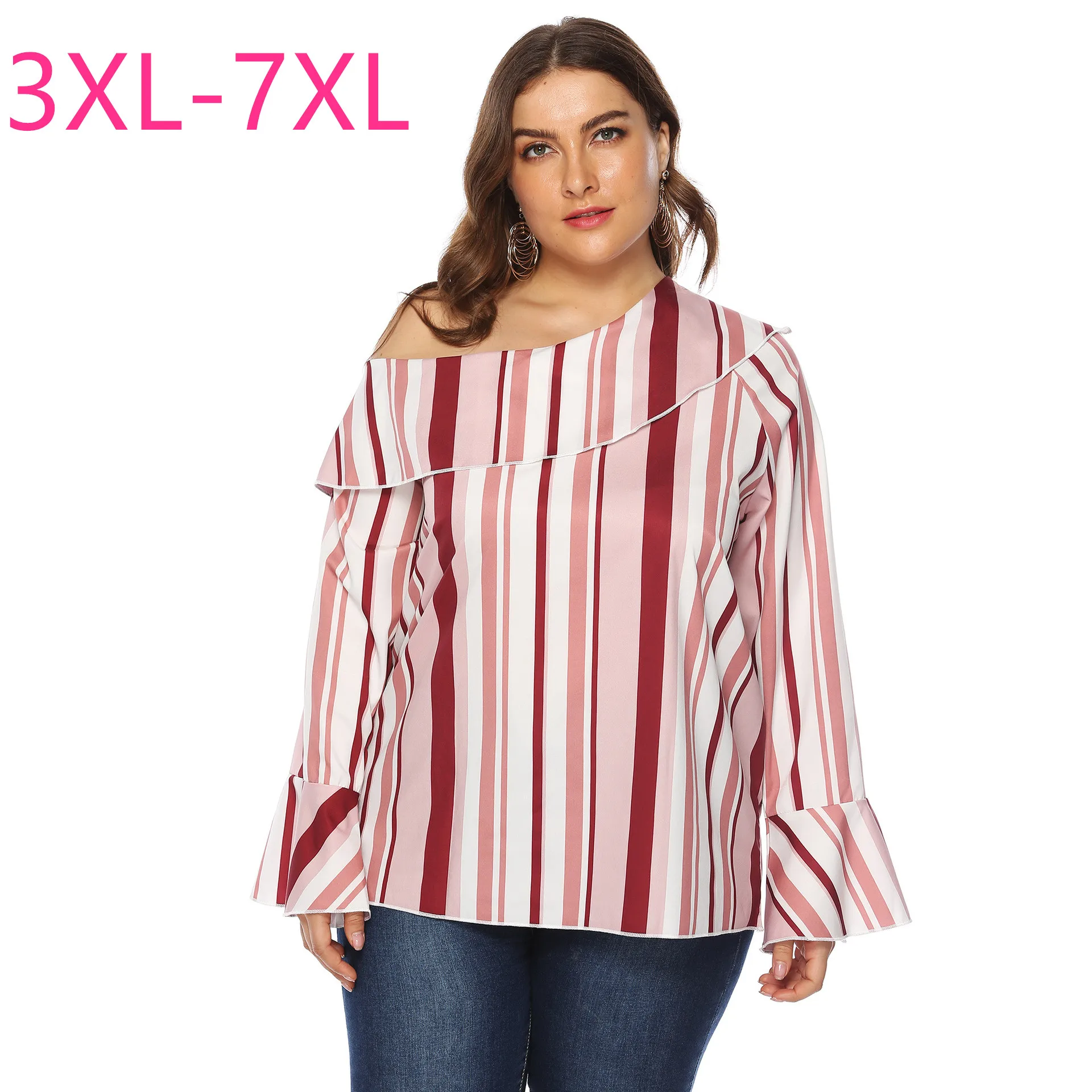 Женская блузка с длинным рукавом красная Свободная в повседневном стиле размеры