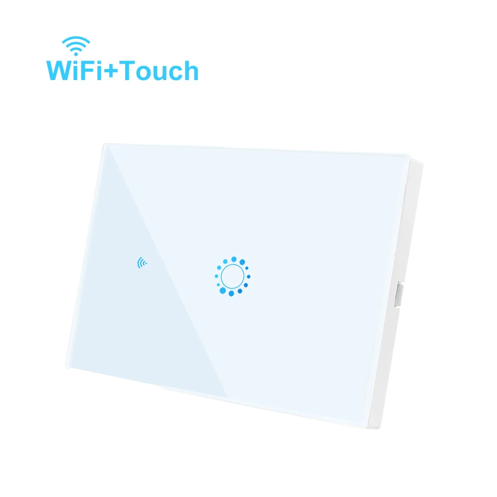 110V Стандартный WI-FI Smart Touch Стекло Панель переключатель приложение Дистанционное Управление сроки Совместимость с iOS и Android OS 1/2/3 переключатель - Цвет: White 1 gang