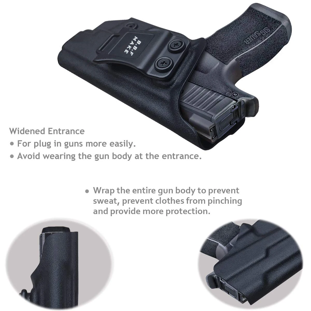 B.B.F Make IWB Kydex Gun Holster Custom Fit: Sig Sauer P365XL Pistol - Inside Waistband Concealed Carry Pistol Case