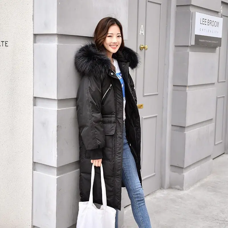 Goedkoop 2019 Nieuwe Oversized Jassen Dikke Winter Jas Vrouwen Hooded Bontkraag Katoenen Jas Lange Jas Vrouwelijke Parka Jassen