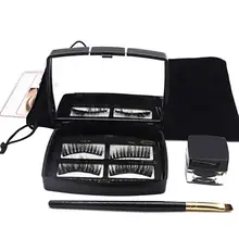 3D многоразовые магнитные накладные ресницы подводка для глаз гель для женщин с кистью для макияжа сумка поставляется с кистью и сумкой, удобно использовать