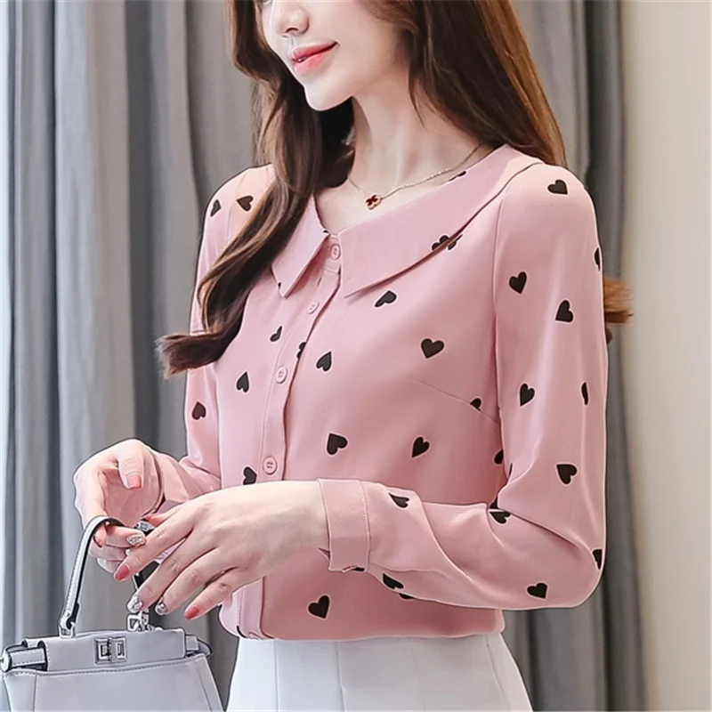 

Autumn Fashion Women Blouses Elegant Women Print Shirt Plus Size Women Long Sleeve Chiffon Blouse Shirt Womens Tops and Blouses