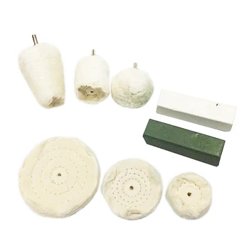 

Mop Pad Plastic 6mm Polishing Wheel Set Cylinder Polishing Metal Sleeve Cotton Cloth Polishing Wheel Drill 8Pcs